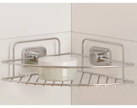 Rohová koupelnová polička Reflex Luxy 1, chrom