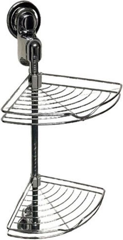 Rohová polička do koupelny CORNE 68 cm, stříbrná