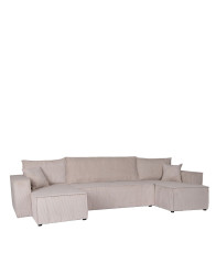 Rohová rozkládací pohovka Luna U, manšestrová