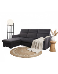 Rohová rozkládací sedací souprava Venus, tmavě šedá