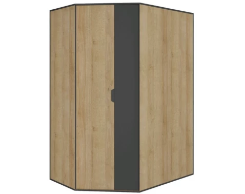 Rohová šatní skříň Nemo, dub/grafit