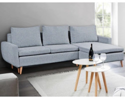 Rohová sedací souprava Enjoy, béžovo-modrá tkanina