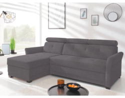 Rohová sedací souprava Harris, tmavě šedá tkanina, levý roh