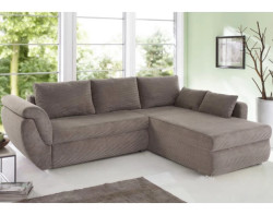 Rohová sedací souprava Torgau, šedo-hnědá taupe strukturovaná látka