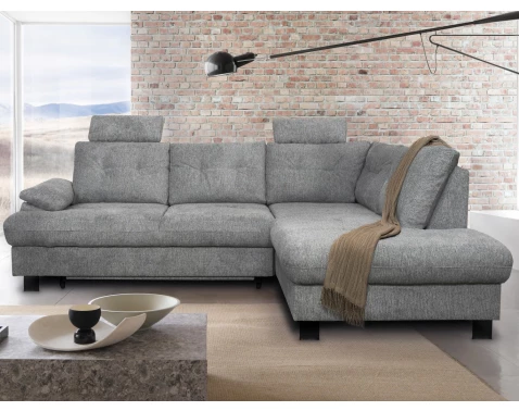 Rohová sedačka Roxy, holubí šedá látka, pravý roh
