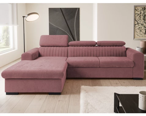 Rohová sedačka Sansa, starorůžová látka, levý roh