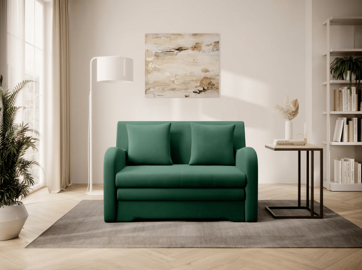 Rozkládací 2místná pohovka ARIO NUBE, tmavě zelená