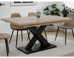 Rozkládací jídelní stůl Avenue 160x90 cm, dub artisan/černý
