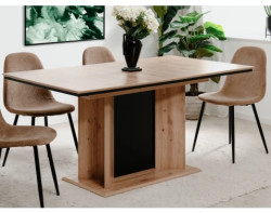 Rozkládací jídelní stůl Novella 160x90 cm, dub artisan/černý