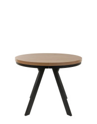 Rozkládací jídelní stůl Torino 90-190x90 cm, divoký dub s černýma nohama