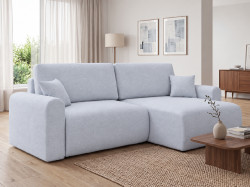 Rozkládací oboustranná sedací souprava do L NORDEN PAROS 250x140 cm, světle šedá