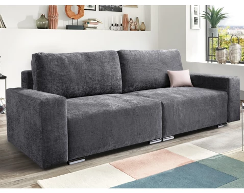 Rozkládací pohovka Anafi, tmavě šedá látka