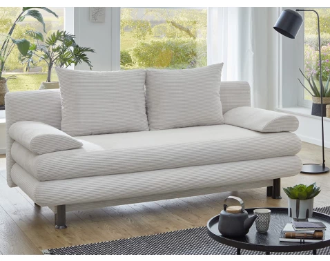 Rozkládací pohovka Bert, krémová strukturovaná látka