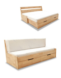 Rozkládací postel z masivu Duo A