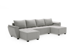 Rozkládací sedací souprava do U LIVARO 305x140 cm, světle šedá