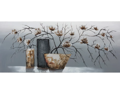 Ručně malovaný obraz Dekorativní zátiší 140x60 cm, olejomalba