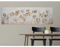 Ručně malovaný obraz Květiny 120x40 cm, 3D struktura