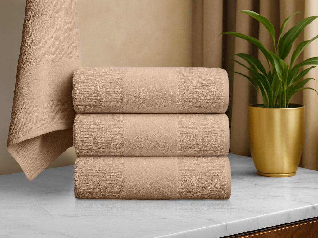 Ručník CARRARA 40x55 cm světle hnědý, 100% bavlna