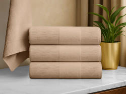 Ručník CARRARA 60x100 cm světle hnědý, 100% bavlna
