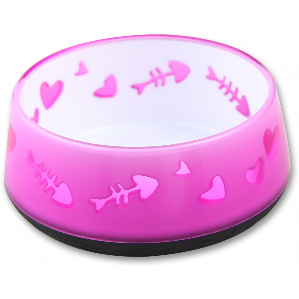 Růžová plastová miska pro koťata LOVE BOWL
