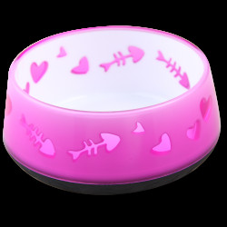 Růžová plastová miska pro koťata LOVE BOWL
