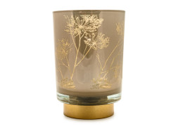 Růžová skleněná LED lampička LOENA, 15 cm