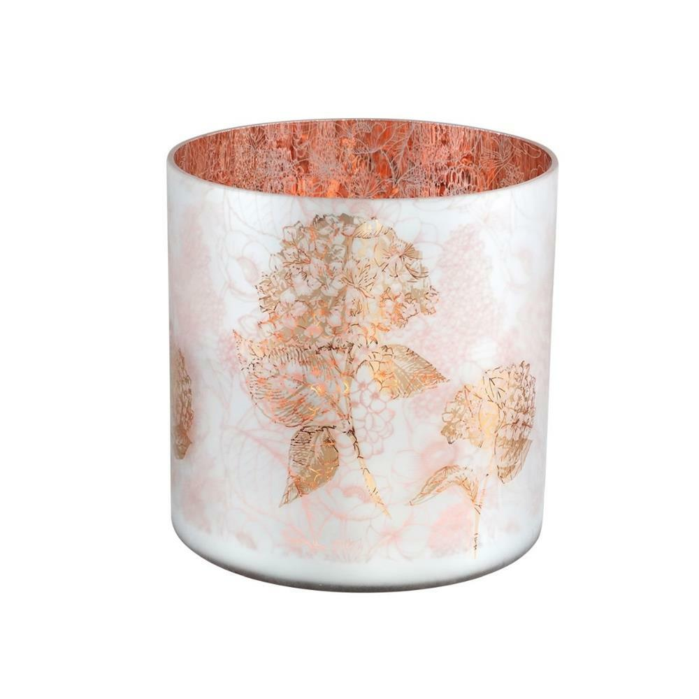 Růžový skleněný svícen ALISSA