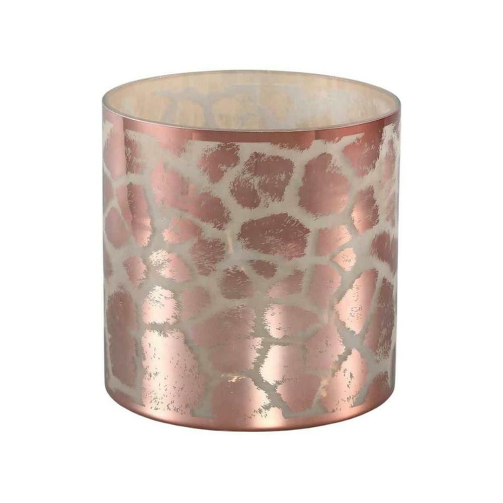 Růžový skleněný svícen DESIREE GIRAFFE