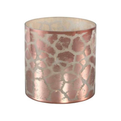Růžový skleněný svícen DESIREE GIRAFFE