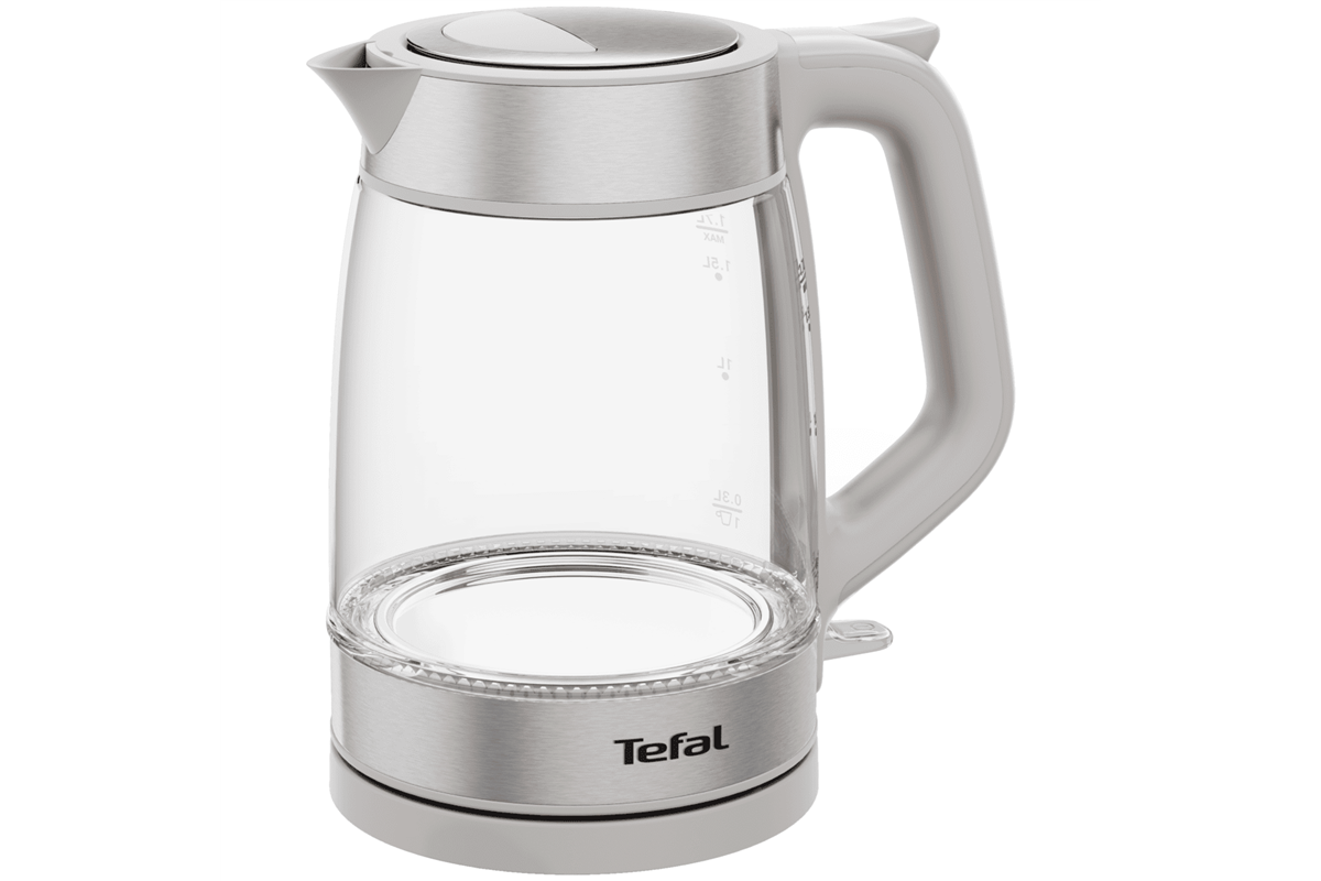 Rychlovarná konvice Tefal Glass KI605B30 Světle šedá/Nerezová