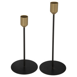 Sada 2 černých kovových svícnů CHANDELIER