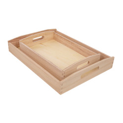 Sada 2 dřevěných podnosů TIMBER TRAYS