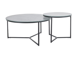 Sada 2 konferenčních stolků v dekoru mramor PALERMO II šedá