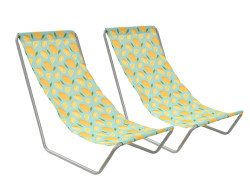 Sada 2 ks skládacích plážových lehátek SAND LEMON, barevné