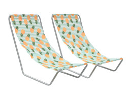 Sada 2 ks skládacích plážových lehátek SAND PINEAPPLE, barevné