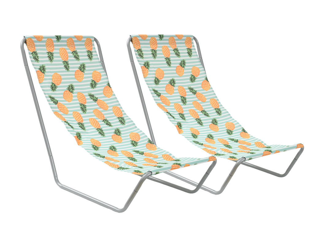 Sada 2 ks skládacích plážových lehátek SAND PINEAPPLE