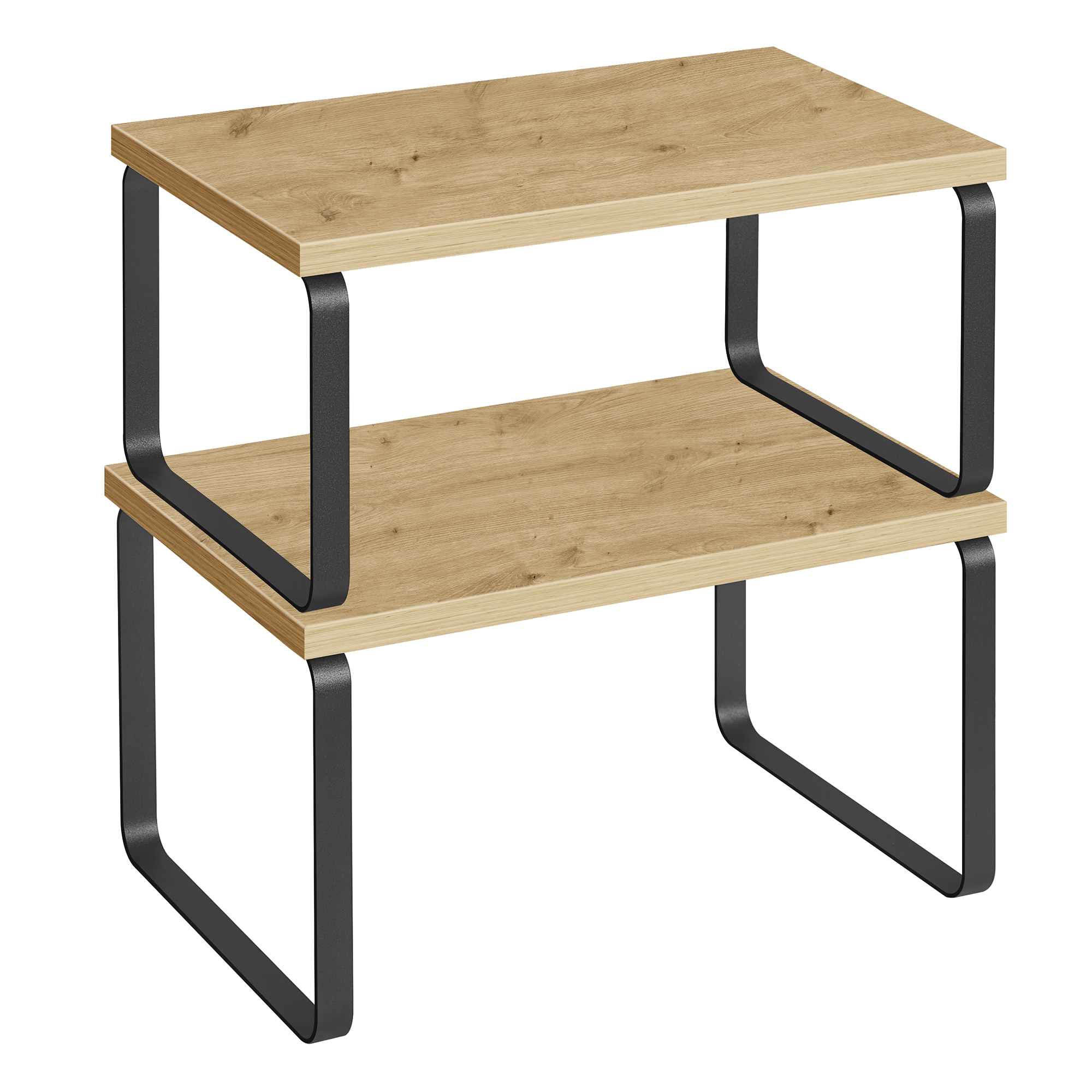 Sada 2 kuchyňských poliček MARZO, dub artisan/černá