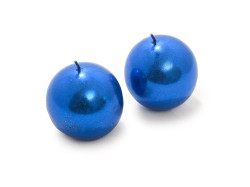Sada 2 svíček koule CANDLE BALL BLUE 4,5 cm modrá