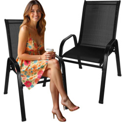 Sada 2 zahradních židlí ELMIRA, černá