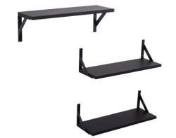 Sada 3 kusů polic Lamezia, černá