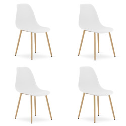 Sada 4 ks bílých židlí OSAKA