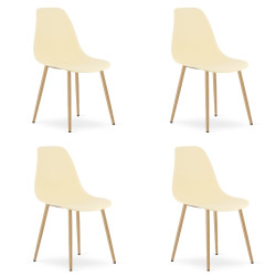 Sada 4 ks krémových židlí OSAKA