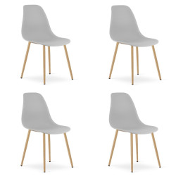 Sada 4 ks světle šedých židlí OSAKA