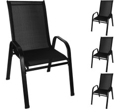 Sada 4 ks zahradních židlí GARRED, černá