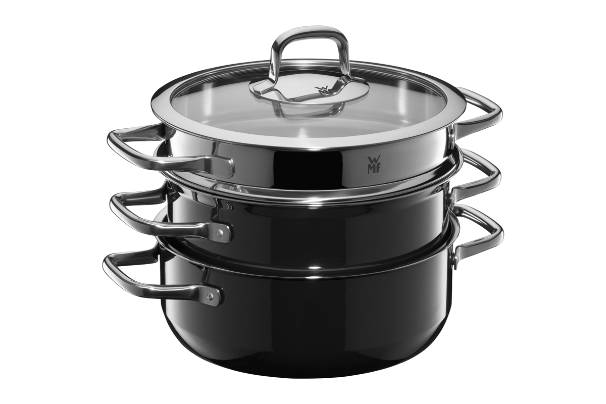 Sada hrnců WMF Fusiontec Compact 3 ks 22 cm 05.1561.5290 Nerezová/Černá