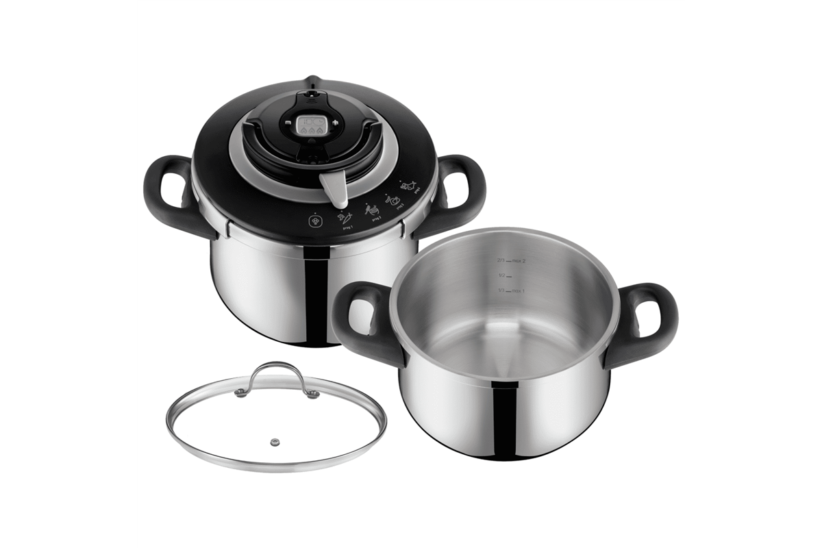 Sada tlakových hrnců Tefal Clipso+ CHEF 6 a 4,5 l P4552030 Nerezový/Černý