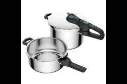 Sada tlakových hrnců Tefal Secure Trendy 6 a 4 l P2584301 Nerezový/Černý