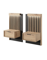 Sada závěsných nočních stolků s nástěnnými panely Tally D