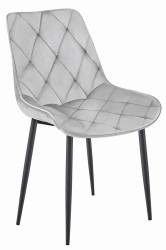 Sametová jídelní židle TOR, světle šedá