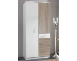 Šatní skříň bez zrcadla Click, 91 cm, bílá/dub sonoma